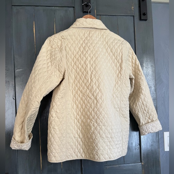 VTG BILL BLASS Quilted Cream/ Check pattern Women's Jacket with Pockets sz M - Picture 3 of 8